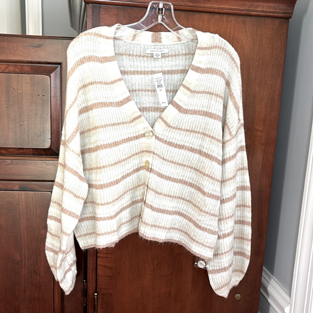 NWT American Eagle Oversized Soft Cozy Striped Cardigan Sweater